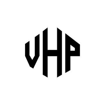 VHP letter logo design with polygon shape. VHP polygon and cube shape logo .. Stock Illustration