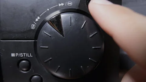 VHS button knob play press front Stock Footage 244074100