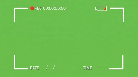 VHS Camera Recording Frame Green Screen Overlay Stock Footage 336387650