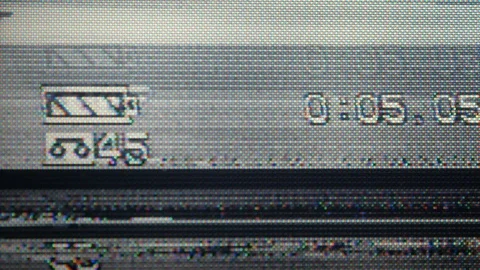 VHS defects, noise and artifacts, glitches from the old VHS tape. Stock Footage 121534802