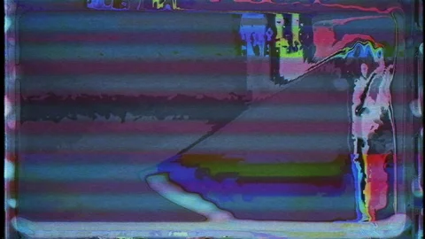 VHS defects noise and artifacts, glitches from an old tape. No signal. Stock Footage 125196219