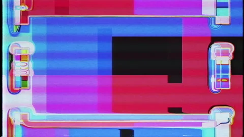 VHS defects noise and artifacts, glitches from an old tape. No signal. Stock Footage 130432586