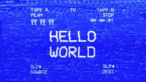 VHS double tape hello world Stock Footage 88699097