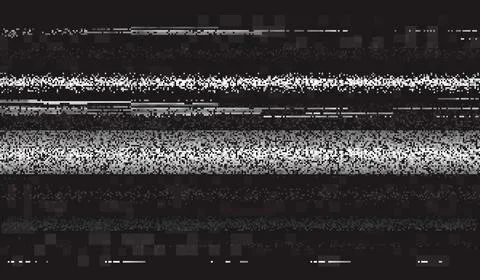 VHS effect, black and white monochrome glitch vector background, abstract Stock Illustration