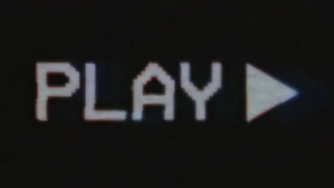 VHS effect on old black screen with PLAY text. VHS effect, noise and artifacts Stock Footage 162106362