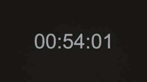 VHS effect with timecode. Digits on black background Real time. Black fon Stock Footage 155542123