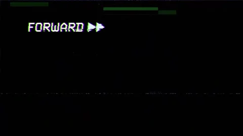 VHS Fast Forward Glitch Animation Retro Tape Noise Effect Video stock 335609369