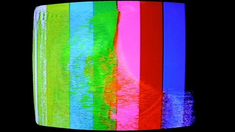 VHS Glitch Art Aesthetic: CRT Color Bars... | Stock Video | Pond5