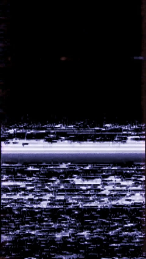 VHS glitch background on a vertical black background Video stock 285860176