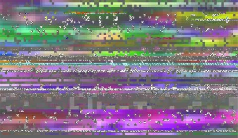 VHS glitch effect vector background, abstract digital pixel noisy error screen Stock Illustration