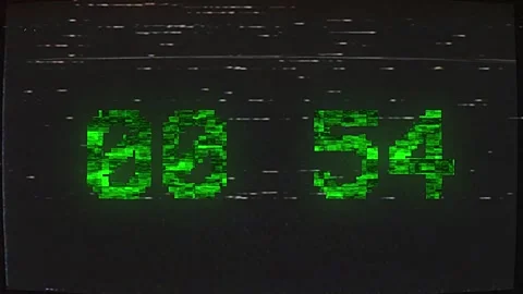 VHS Glitch Green Countdown 1 minute Stock Footage 193950817