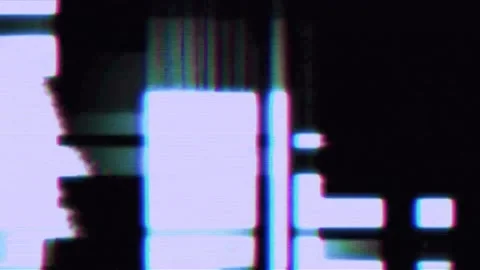 Analog TV signal with glitching effect. , Stock Video