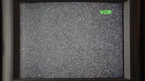 VHS glitch screen on an old tv Stock Footage 130463322