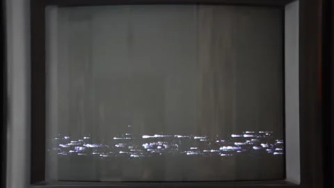 VHS glitch screen on an old tv Stock Footage 130463509