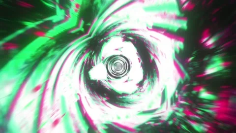 VHS Glitch Tunnel VJ Loop Stock Footage 330009553