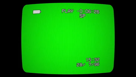 VHS interface on TV screen with chromakey Stock Footage 288254338