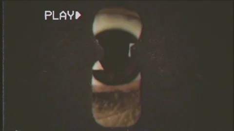 VHS keyhole eye macro nervous big Stock Footage 72687911