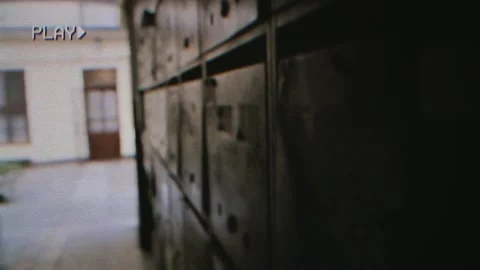 VHS Mailboxes building old rise Stock Footage 342509245