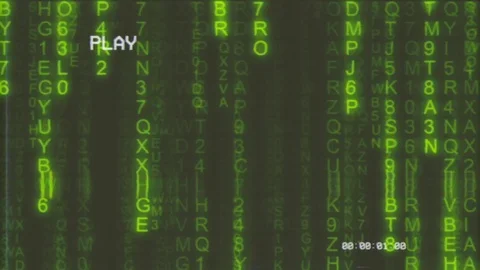 VHS Matrix code rain glow Stockbeeldmateriaal 80733449