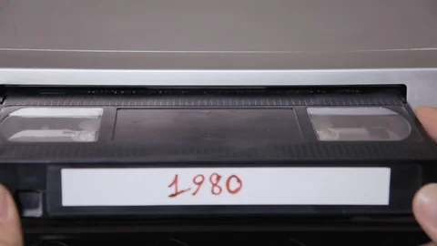 VHS moin tape 1980 loading Stock Footage 88779975