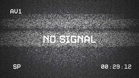 VHS No Signal Screen Animation with Analog TV Static Noise Vídeo Stock 339072437