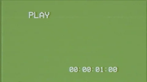 VHS play bad 30 seconds timecode green Stock Footage 82234633