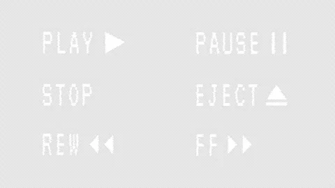 VHS Playback Icons Overlay with Screen Noise, 4K Alpha Channel Animation Stock-Footage 330122539