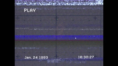 VHS playback overlay starting 16:30:22 simulating tape interference as Stock Footage 311699147