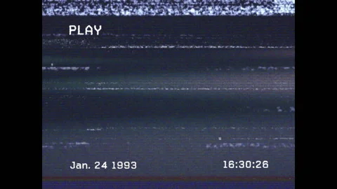 VHS playback simulating glitching static overlaying PLAY text Jan Stock Footage 311139477