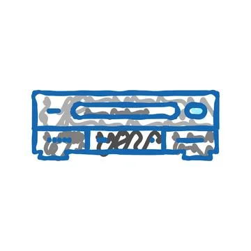 Vhs player retro gadget icon doodle illustration Stock Illustration