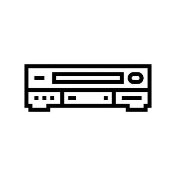 Vhs player retro gadget line icon vector illustration Ilustración de archivo
