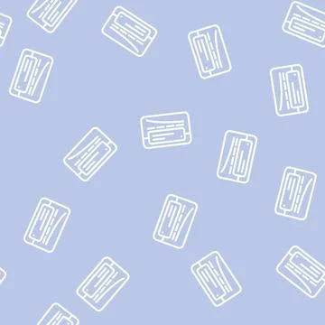 Vhs player retro gadget line vector seamless pattern Stock Illustration