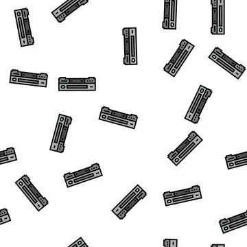 Vhs player retro gadget vector seamless pattern Stock Illustration