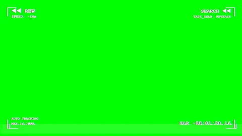 Vhs rewind interface with timecode on green screen Stock Footage 347390513
