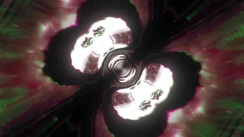 VHS Ring Glitch Tunnel VJ Loop Stock Footage 330007617
