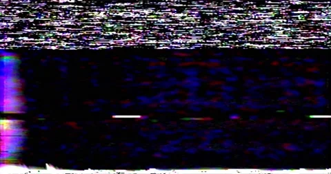 VHS screen digital glitch and noise. Videotape rewind mode. Black white static Stock Footage 144608854