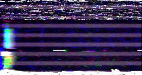 VHS screen digital glitch and noise. Videotape Tracking defect mode. Color dy Stock Illustration