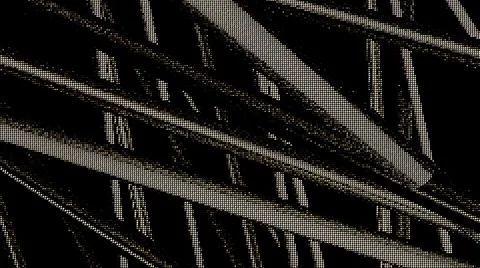 VHS screen effect with slowly moving 3D lines on a black background. Motion Stock Illustration