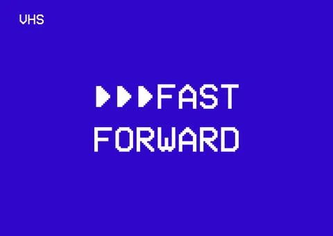 VHS screen simple fast forward symbol Illustrazione stock