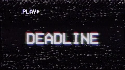 VHS screen stylish deadline Illustrazione stock