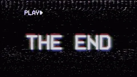 VHS screen stylish the end 库存插图