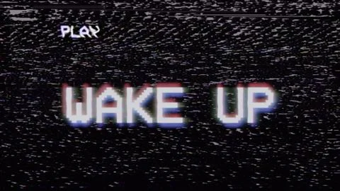 VHS screen stylish wake up Illustrazione stock
