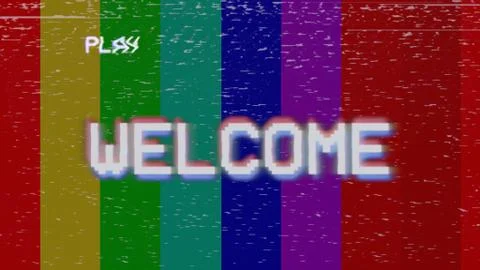 VHS screen stylish welcome Stock Illustration