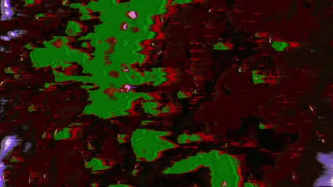 VHS Signal Completely Destroyed With Glitches Stock Footage 280785841