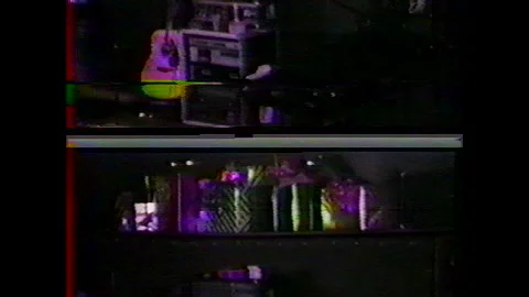VHS Static and Calibration OSD with 1989 Bar Guitar Found Footage Fragment, 27s 스톡 동영상 335182207