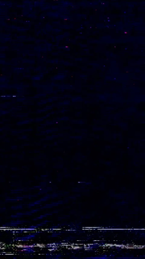 VHS Tape Distortion with Artifacts, and Glitches on a vertical screen Video stock 296409795