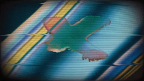 VHS Tape Glitch Effect Animation for Retro Openers Video stock 303133419