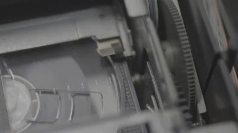 VHS Tape Inside VCR Tape Deck 動画素材 131251720