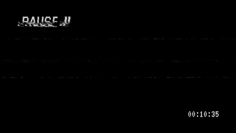 VHS Tape Pause Glitch Effect with Analog Noise Timestamp 4K Loop 스톡 동영상 345891601