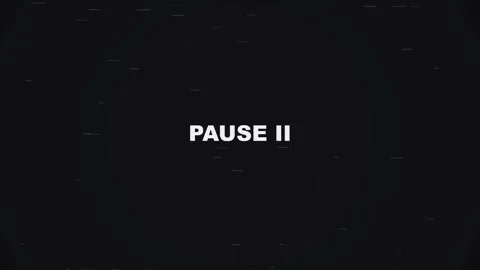 VHS tape playing Retro pause screen with glitchy analog static lines Stock Footage 340301208